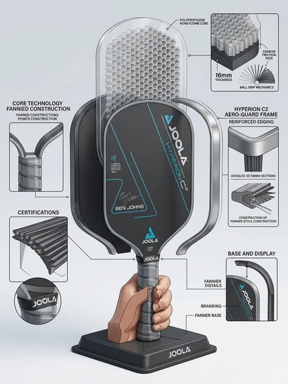 JOOLA Ben Johns Hyperion C2 16mm Pickleball Paddle – Carbon Friction Surface
